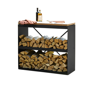 Поленница OFYR двойная черная, товары для загородного дома