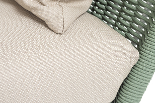 Диван 4SIS Фиджи 3-местный, каркас светло-серый муар, роуп зеленый, ткань Mossle бежевая, садовая мебель