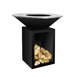Дровяной гриль-очаг OFYR Classic 85-100 OCSB черный с поленницей для приготовления пищи Дровяной гриль-очаг OFYR Classic 85-100 OCSB черный с поленницей для сада