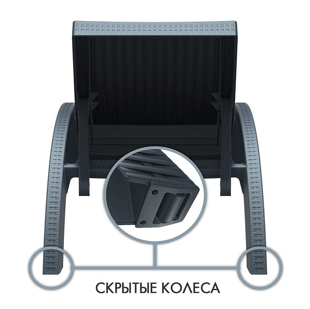 Шезлонг с матрасом GS 1009 (Fiji) Siesta Contract Цвет: коричневый, слоновая кость 