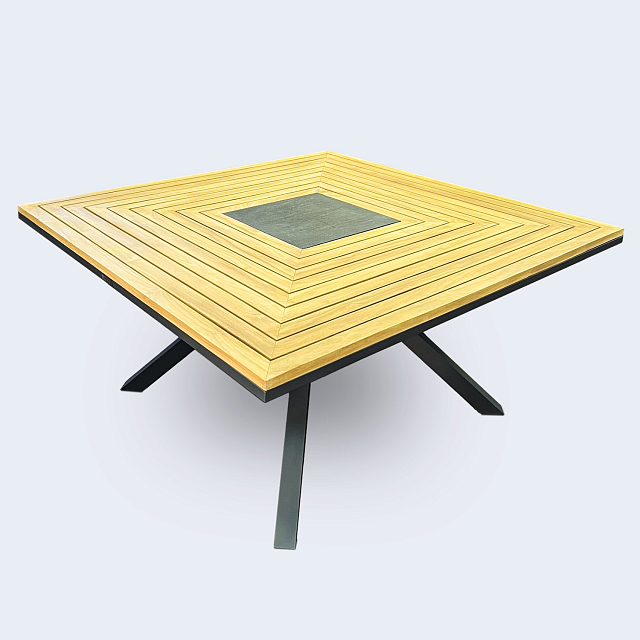 Стол Ideal Patio Egmont 140 Цвет: темно-серый, натуральный 