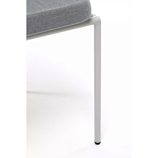 Стул 4SIS Диего, каркас светло-серый муар, роуп бежевый, ткань светло-серая, садовая мебель