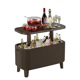 Столик-холодильник Keter Bevy Bar коричневый для дачи Столик-холодильник Keter Bevy Bar коричневый, садовая мебель