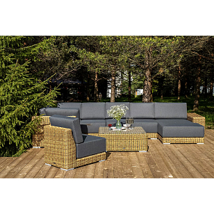 Лаунж-зона трансформирующаяся 4SIS Капри, цвет соломенный для дачи Лаунж-зона трансформирующаяся 4SIS Капри, цвет соломенный, садовая мебель