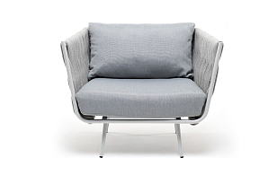 Кресло 4SIS Монако Цвет: светло-серый (RAL7035) муар, светло-серый для дачи Кресло 4SIS Монако Цвет: светло-серый (RAL7035) муар, светло-серый, садовая мебель