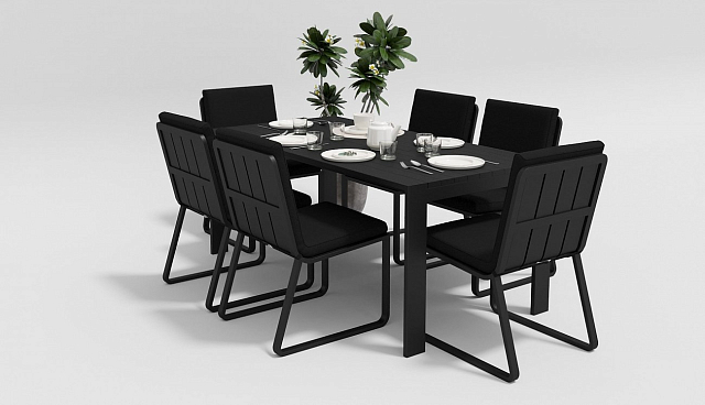 Стол Gardenini Malia Black 180 