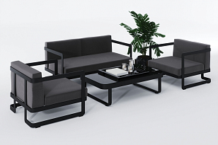 Лаунж зона Gardenini Villino Dark, садовая мебель
