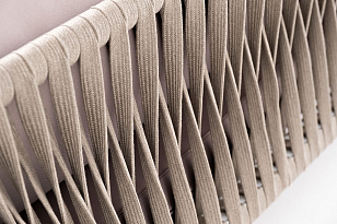 Правый модуль 4SIS Касабланка из роупа, каркас алюминий светло-серый муар, роуп серо-коричневый\, ткань бежевая 052, садовая мебель