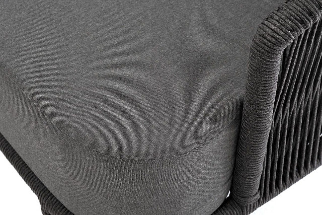 Диван 4SIS Верона 3-местный из роупа, каркас темно-серый муар, роуп темно-серый, ткань темно-серая 027 