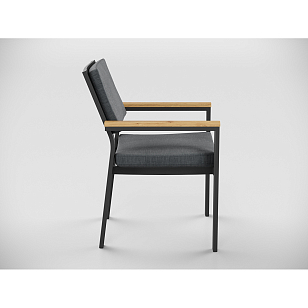 Обеденная зона Gardenini Premium Bella 280 Карбон / Темно-серый со стульями Premium Bella, садовая мебель