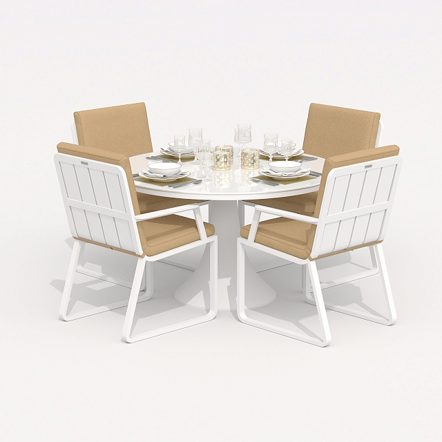 Обеденная группа Ideal Patio Diva Alba 110 Цвет: белый, бежевый 