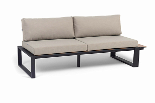 Модуль левый 4SIS Тулон, цвет "дуб", каркас черный муар, ткань бежевая, садовая мебель