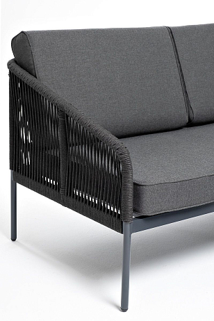 Модуль правый 4SIS Канны, каркас темно-серый муар, роуп темно-серый, ткань темно-серая 027, садовая мебель