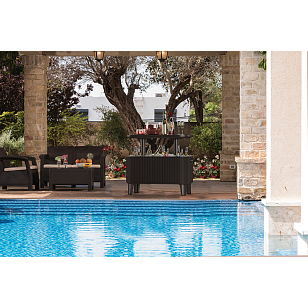 Столик-холодильник Keter Bevy Bar коричневый для дачи Столик-холодильник Keter Bevy Bar коричневый, садовая мебель