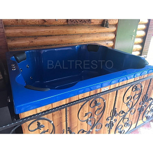 Купель с печкой Baltresto Quattro 2 х 1.7 м синяя, уличное оборудование