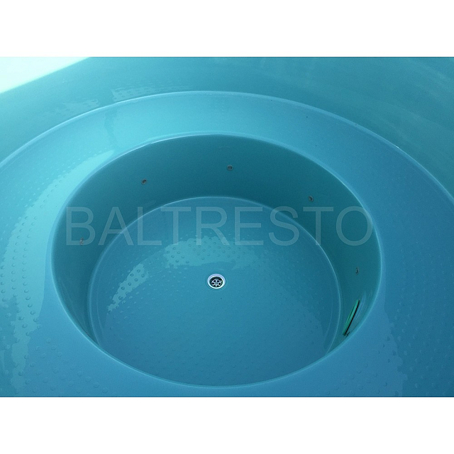Купель с печкой Baltresto Round Ø1.8 м бирюзовая 