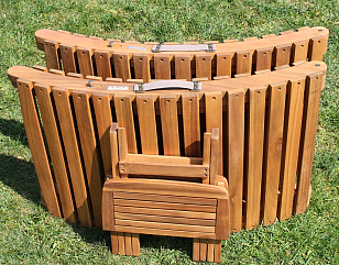 Комплект лежаков со столиком Lite Duet из акации, садовая мебель