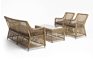 Лаунж-зона 4SIS Асти на 4 персоны, цвет соломенный, садовая мебель