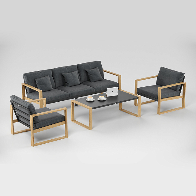 Лаунж зона Gardenini Premium Elegante Long Карбон / Антрацит 