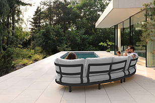 Лаунж зона (диван и парные столики) Brafritid Gotland антрацит/серый, алюминий, садовая мебель