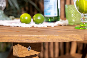 Стол из акации Joygarden Oxford складной 90 см, садовая мебель