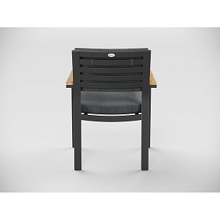 Обеденная зона Gardenini Premium Bella 280 Карбон / Темно-серый со стульями Premium Bella, садовая мебель