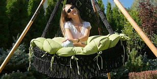 Подвесное кресло Lite Cartagena черное (без каркаса), садовая мебель