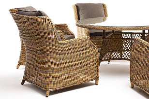 Обеденная группа 4SIS Эспрессо-150 N, цвет соломенный, садовая мебель