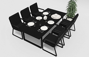 Стол Gardenini Voglie Black 220 для дачи Стол Gardenini Voglie Black 220, садовая мебель