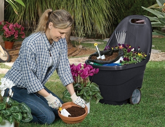 Тележка садовая Keter Easy Go XL 62 л Цвет: антрацит 