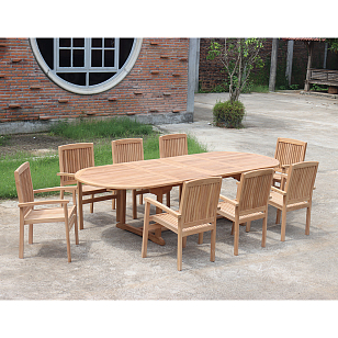 Обеденная группа из тика Lite Taormina, садовая мебель