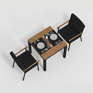 Обеденная зона Gardenini Bella Calma S 80 Карбон / Антрацит, садовая мебель