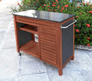 Столик для барбекю из акации Lite Kitchen brown, садовая мебель