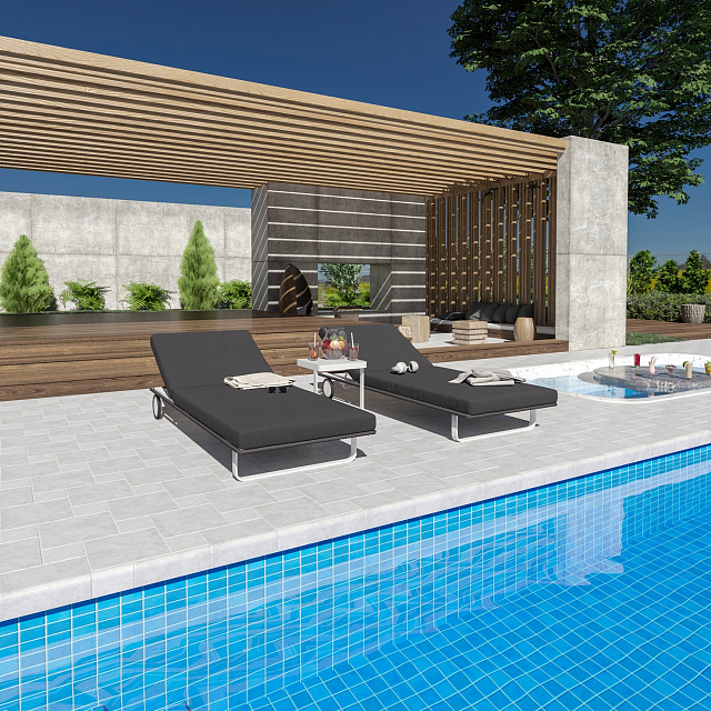 Шезлонг Ideal Patio Costa Цвет: белый, антрацит 