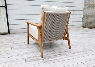 Лаунж зона 4SIS Копенгаген 5-местная, цвет светло-серый, каркас под дерево, садовая мебель