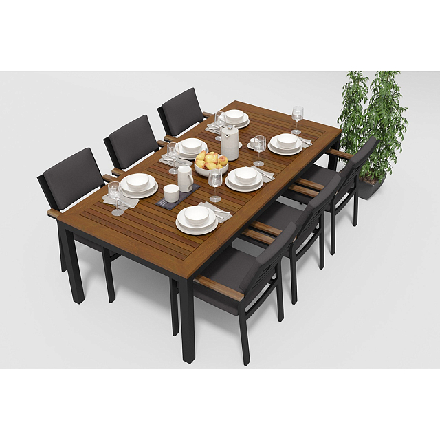 Обеденная зона Gardenini Bella 220 Карбон / Антрацит 