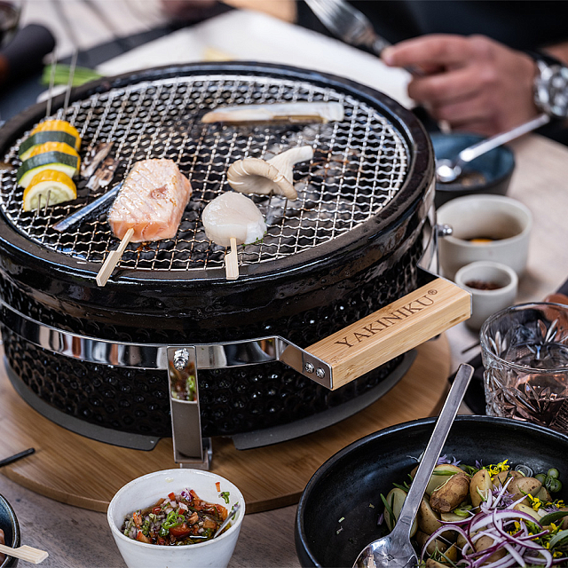 керамический круглый настольный гриль yakiniku shichirin