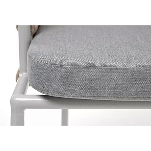 Стул 4SIS Диего, каркас светло-серый муар, роуп бежевый, ткань светло-серая, садовая мебель