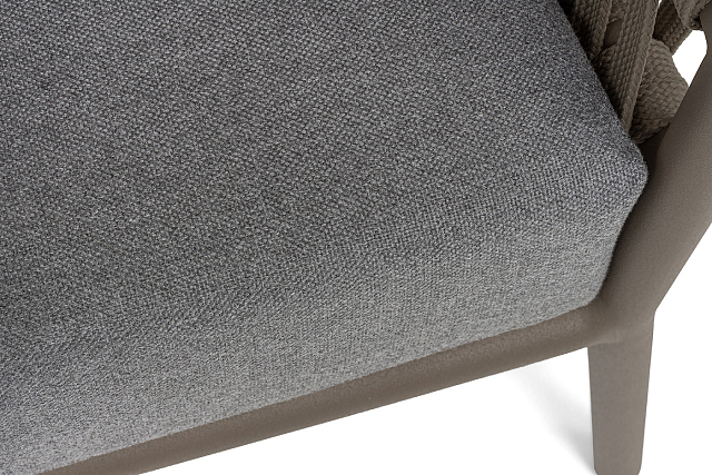 Кпесло 4SIS Комо, каркас бежево-серый муар, роуп серо-коричневый, ткань темно-серая 