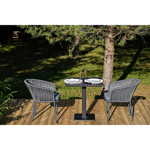 Обеденная группа 4SIS Каффе на 2 персоны, столешница "серый гранит" для дачи Обеденная группа 4SIS Каффе на 2 персоны, столешница "серый гранит", садовая мебель
