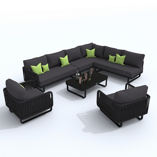 Лаунж зона Ideal Patio Bellisa модульная Цвет: антрацит, карбон 