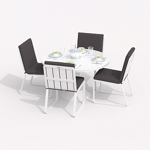 Обеденная группа Ideal Patio Diva Gira Цвет: белый, антрацит, садовая мебель