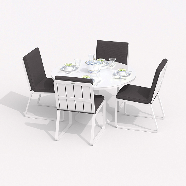 Обеденная группа Ideal Patio Diva Gira Цвет: белый, антрацит 