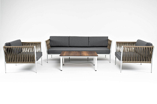Лаунж-зона 4SIS Касабланка на 5 персон из роупа Цвет: серый, садовая мебель