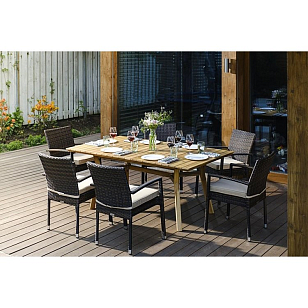 Обеденная группа Joygarden Modena 180 см на 6 персон со стульями, садовая мебель
