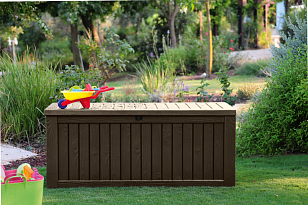 Пластиковый сундук для хранения Keter Rockwood коричневый, садовая мебель