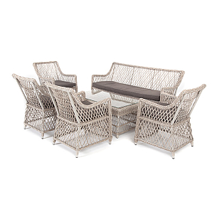 Лаунж-зона 4SIS Асти на 6 персон, цвет бежевый, садовая мебель