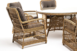 Обеденная группа 4SIS Эспрессо-150 C, цвет соломенный, садовая мебель