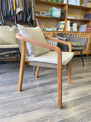 Кресло деревянное с подушками Tagliamento Pablito Цвет: натуральный, садовая мебель