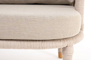 Кресло 4SIS Верона, каркас белый муар, роуп бежевый, ткань бежевая 052, садовая мебель